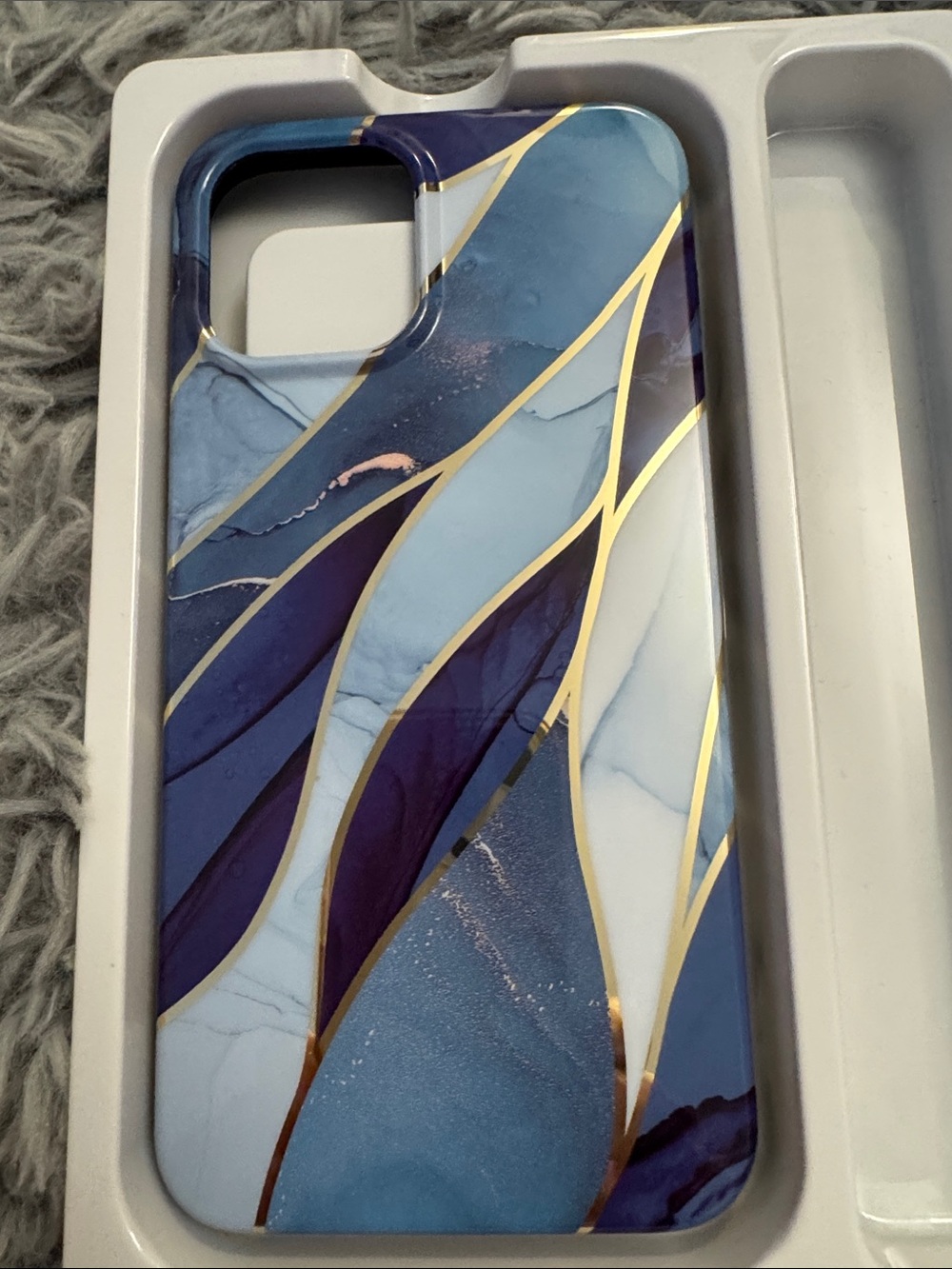 Blue Marble Pattern iPhone 12 Case -
